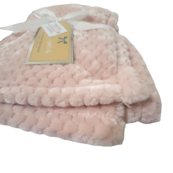 Mon Lapin Luxury Pink Velvet Baby Blanket 30x40" Soft Plush Throw Shimmer Comfor - Picture 3 of 7